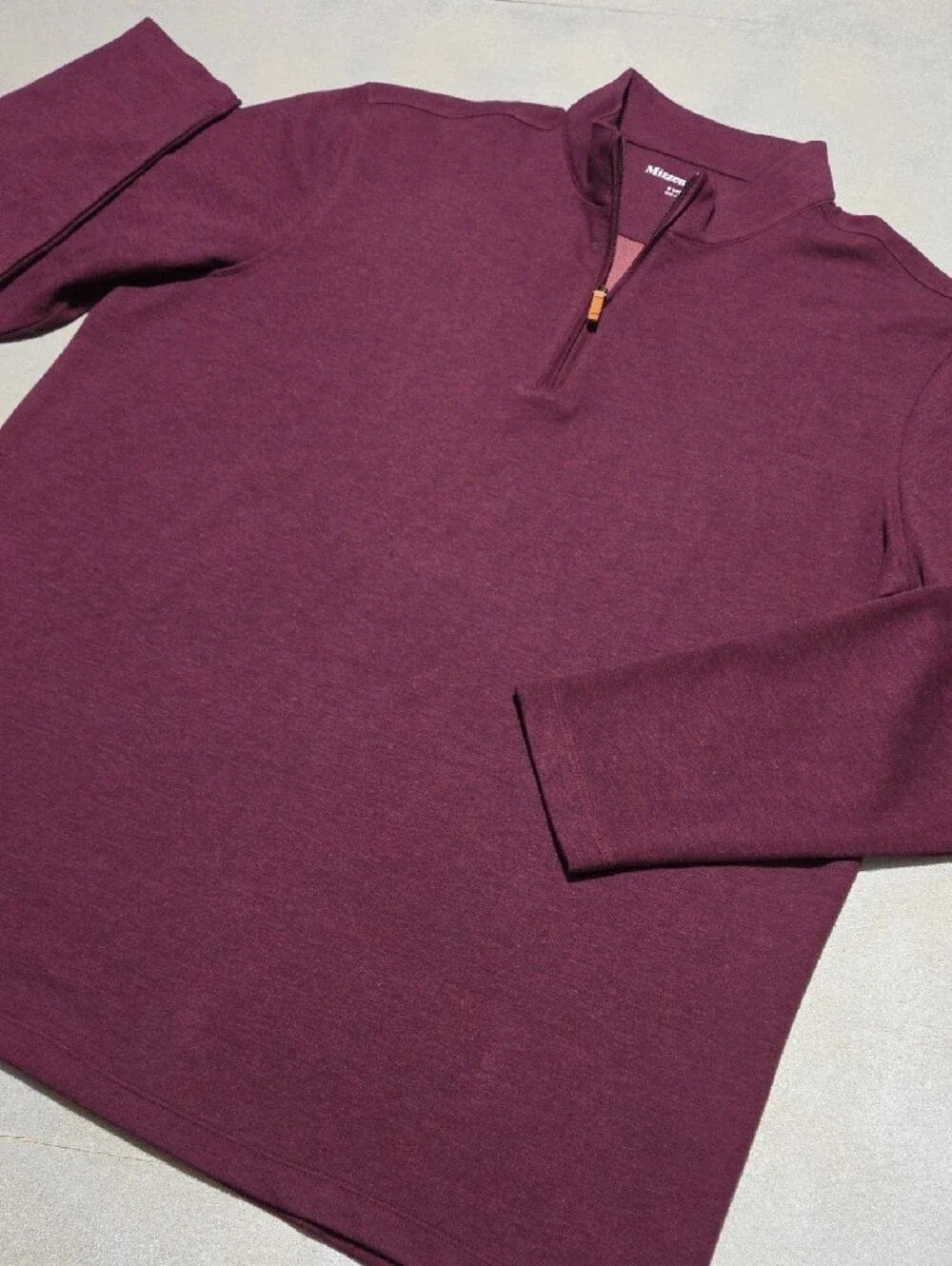 Mizzen+Main Men's Zip-Up Sweater in Wine NWOTS